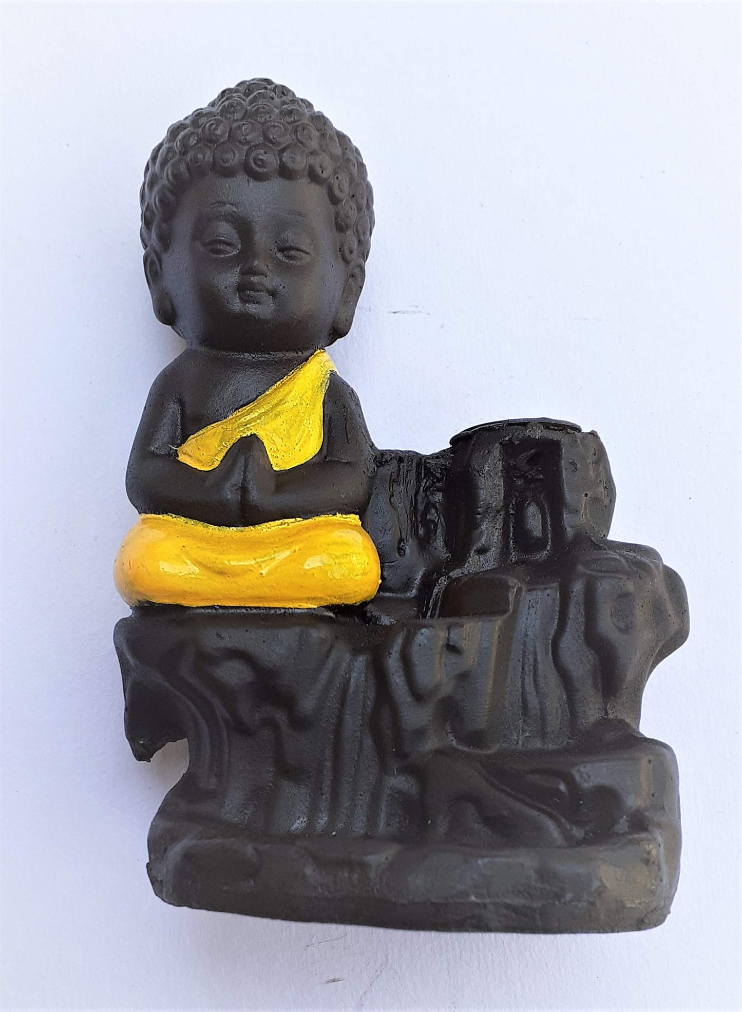 Decorative Resin Buddha Smoke Fountain with 10 Smoke Back Flow Scented Cone Incenses - Multi - Pack of 1