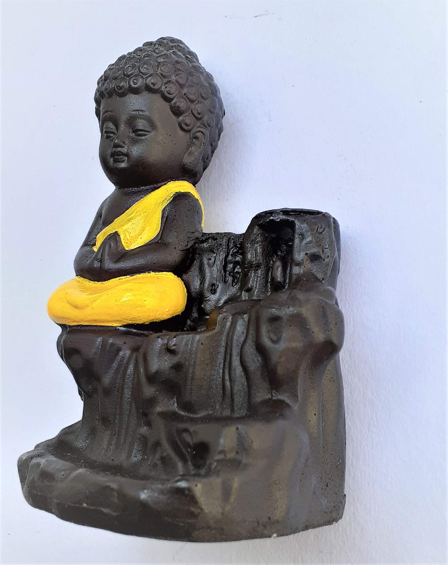 Decorative Resin Buddha Smoke Fountain with 10 Smoke Back Flow Scented Cone Incenses - Multi - Pack of 1