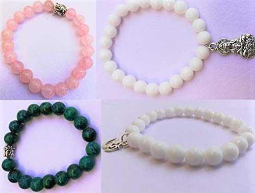 Apnisanskriti Crystals Bracelet for Men and Women - Multi Color - Crystal - Pack of 4