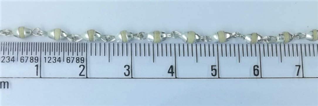 Apnisanskriti Black & White Tulsi Mala in Silver Designer Caps - Special Edition Big Size - Natural White Tulsi Beads - Pure Silver