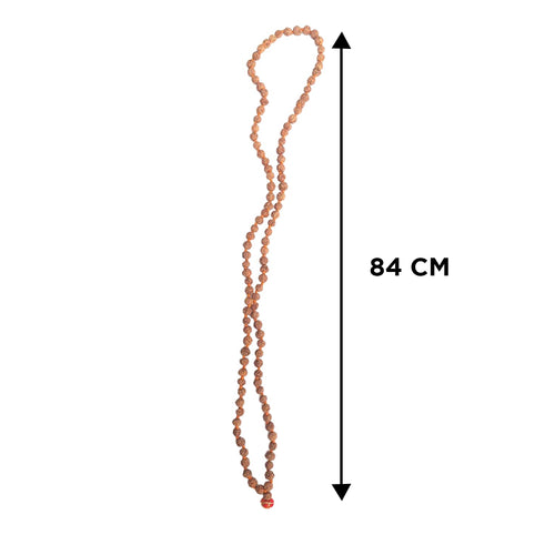 Apnisanskriti 5 Mukhi Rudraksha Mala for Men/Women Wearing (6mm, Chest Length, 108+1, Untreated Natural Colour, Lab Certified) - Pack of 1