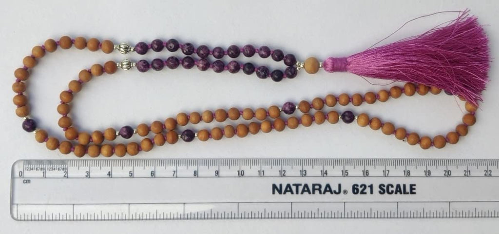 Apnisanskriti Chandan Mala (Sandalwood Rosary) For Men And Women Wearing (6Mm, Medium Size, 108+1, Lab Certified )Natural Chandan Beads