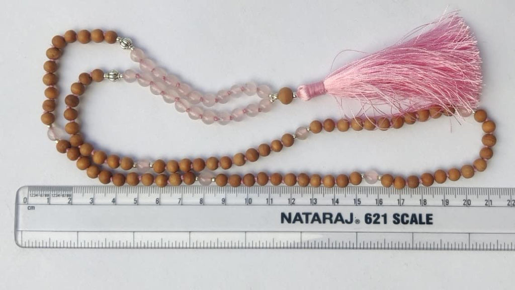 Apnisanskriti Chandan Mala (Sandalwood Rosary) For Men And Women Wearing (6Mm, Medium Size, 108+1, Lab Certified )Natural Chandan Beads