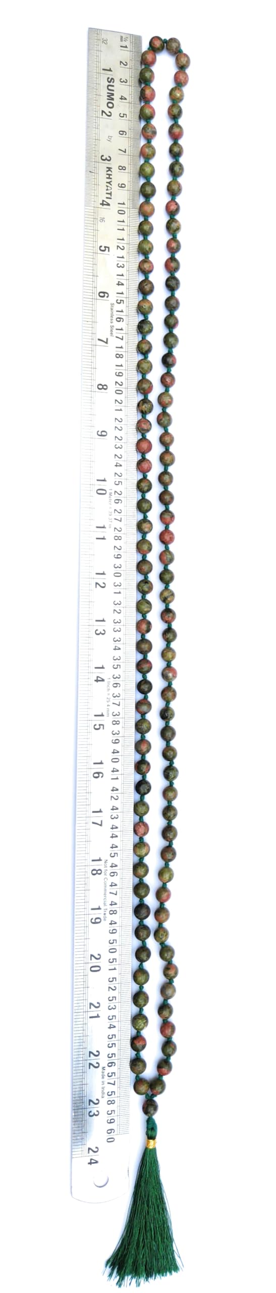 Apnisanskriti 8mm Unakite Mala - Balance and Harmony in Spiritual Practice (Pack of 1)