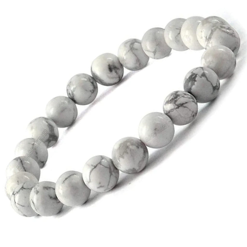 Apnisanskriti Certified Stone Bracelet (8mm) – Natural Reiki Feng Shui Round Gemstone – Free Size for Men & Women