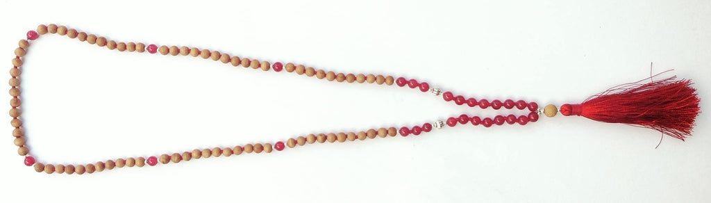 Apnisanskriti Chandan Mala (Sandalwood Rosary) For Men And Women Wearing (6Mm, Medium Size, 108+1, Lab Certified )Natural Chandan Beads