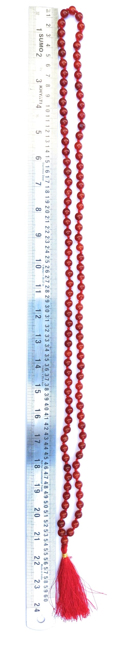 Apnisanskriti 8mm Red Onyx Mala - Strength and Stability in Spiritual Practice (Pack of 1)