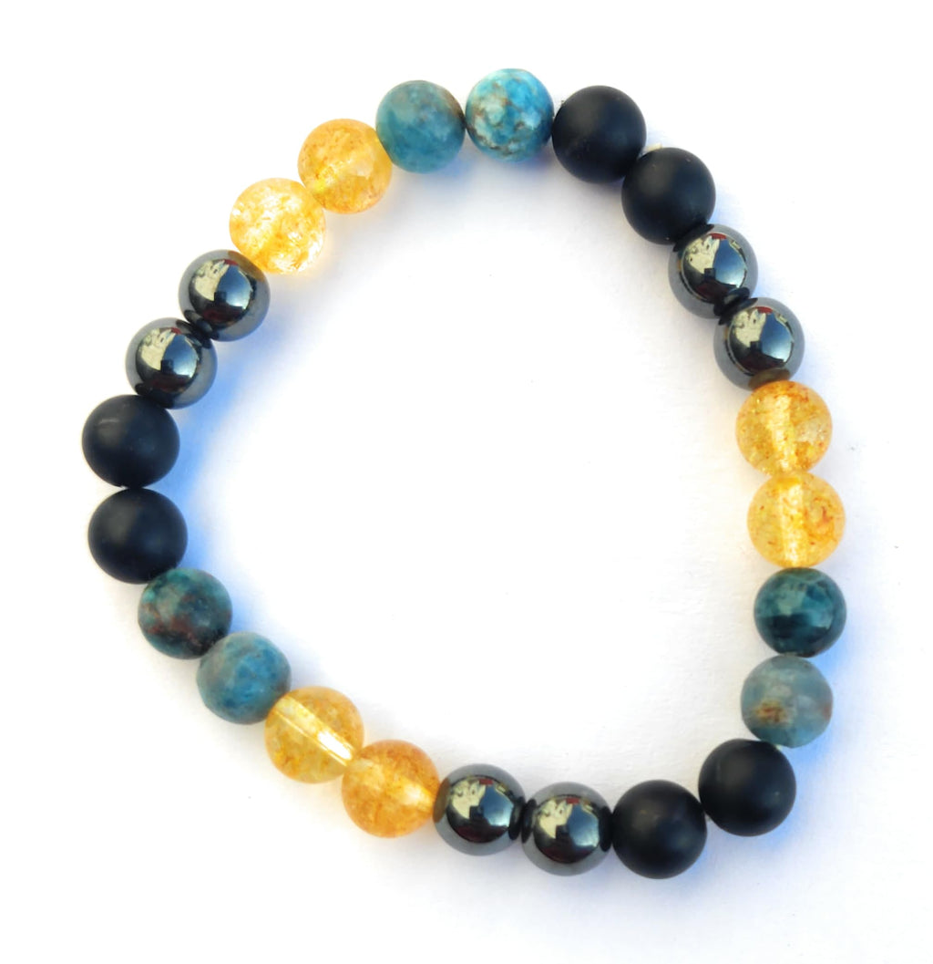 Apnisanskriti Arthritis Healing Crystal Band | Round Multicolor Beads | Elastic Handmade Jewelry for Men and Women