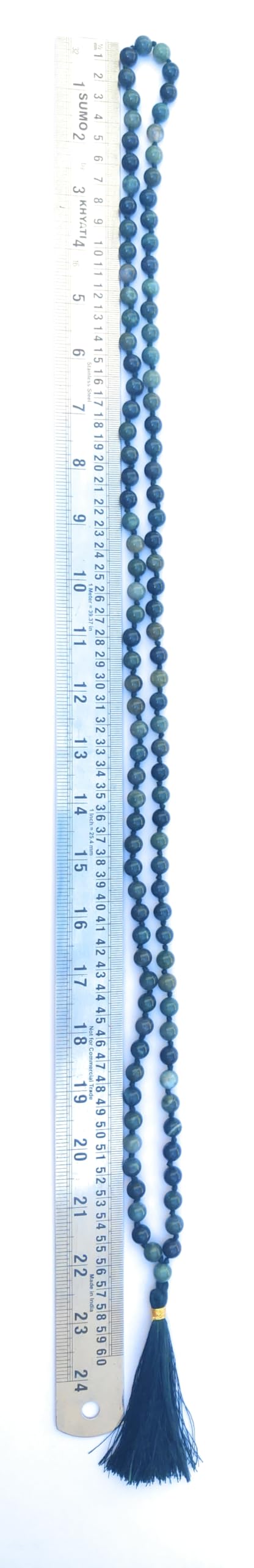 Apnisanskriti 8mm Moss Agate Mala - Growth and Renewal in Spiritual Connection (Pack of 1)