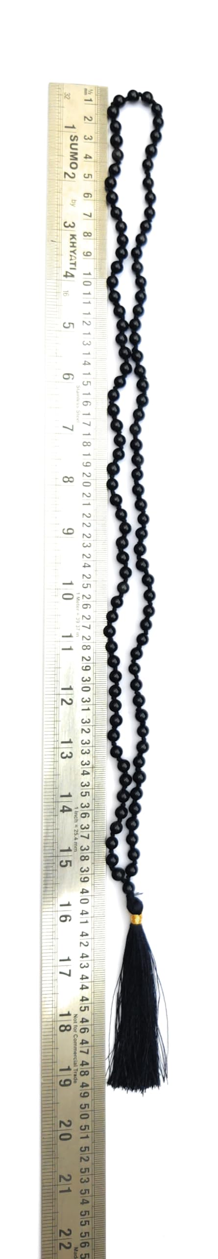 Apnisanskriti Black Obsidian Mala 6mm - Grounding Beads for Protection and Spiritual Clarity (Pack of 1)