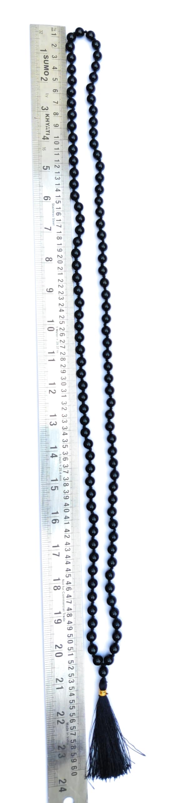 Apnisanskriti Premium 8mm Black Onyx Shine Mala - Elegant Beads for Strength and Spiritual Balance (Pack of 1)