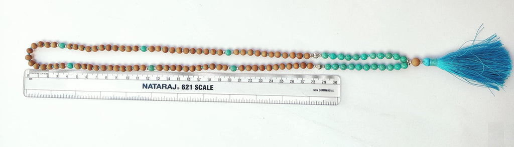 Apnisanskriti Chandan Mala (Sandalwood Rosary) For Men And Women Wearing (6Mm, Medium Size, 108+1, Lab Certified )Natural Chandan Beads