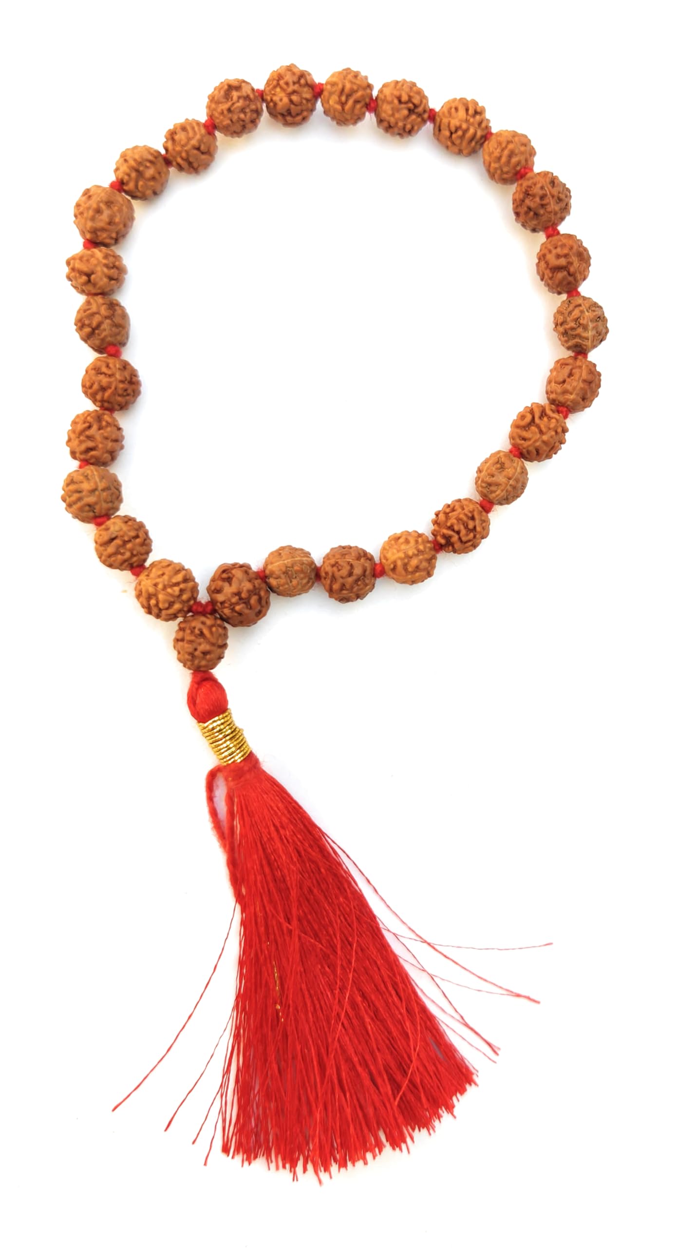 Apnisanskriti 5 Mukhi Sumarini Rudraksha Mala Men/Women for Jaap (7mm, Medium Bead Size, 27 Beads, Lab Certified) - Natural Brown Rudraksha Beads - Pack of 1
