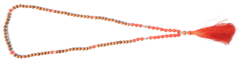 Apnisanskriti Chandan Mala (Sandalwood Rosary) For Men And Women Wearing (6Mm, Medium Size, 108+1, Lab Certified )Natural Chandan Beads