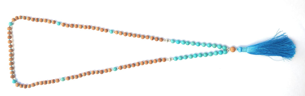 Apnisanskriti Chandan Mala (Sandalwood Rosary) For Men And Women Wearing (6Mm, Medium Size, 108+1, Lab Certified )Natural Chandan Beads