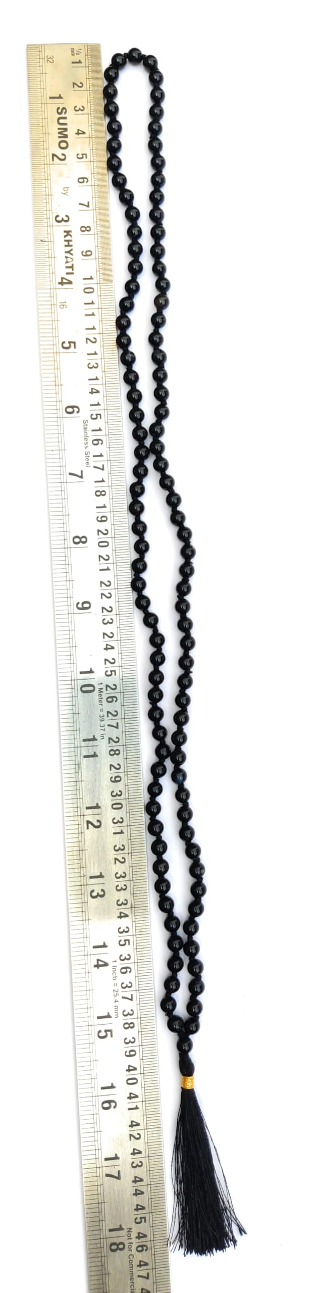Apnisanskriti Black Onyx Shine Mala 6mm - Elegant Beads for Strength and Spiritual Balance (Pack of 1)