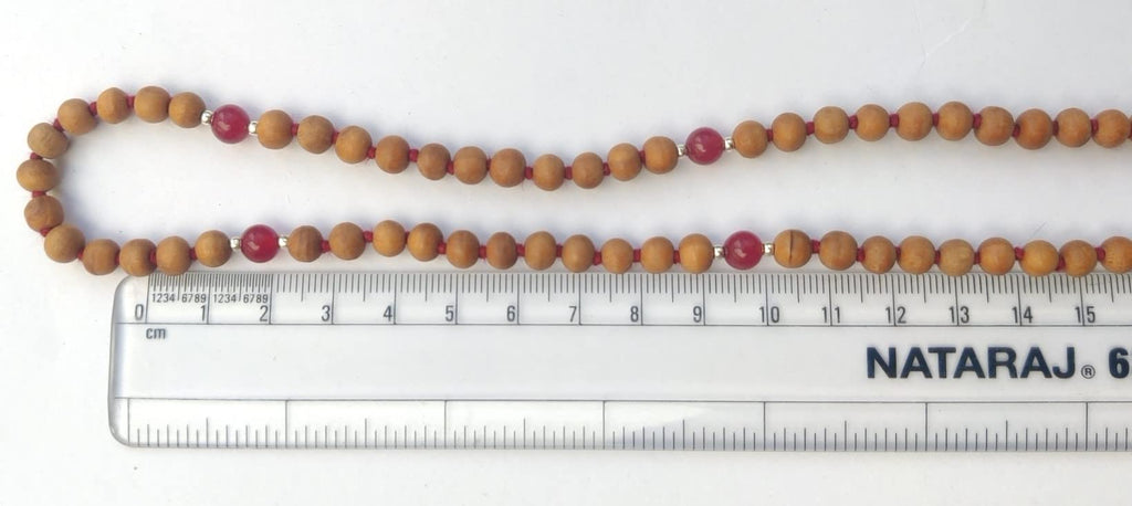 Apnisanskriti Chandan Mala (Sandalwood Rosary) For Men And Women Wearing (6Mm, Medium Size, 108+1, Lab Certified )Natural Chandan Beads