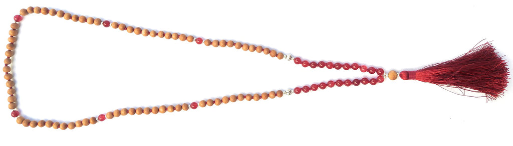 Apnisanskriti Chandan Mala (Sandalwood Rosary) For Men And Women Wearing (6Mm, Medium Size, 108+1, Lab Certified )Natural Chandan Beads