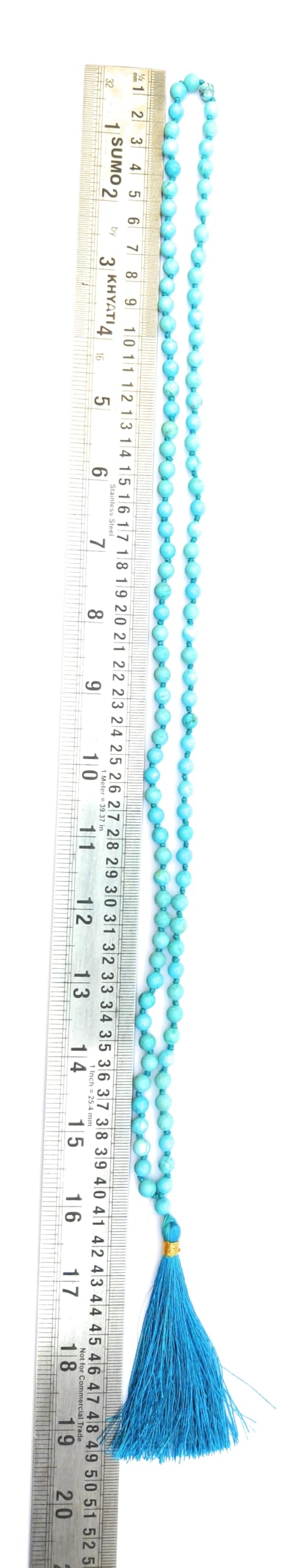 Apnisanskriti 6mm Phiroza (Turquoise) Mala - Serene Beads for Spiritual Harmony (Pack of 1)