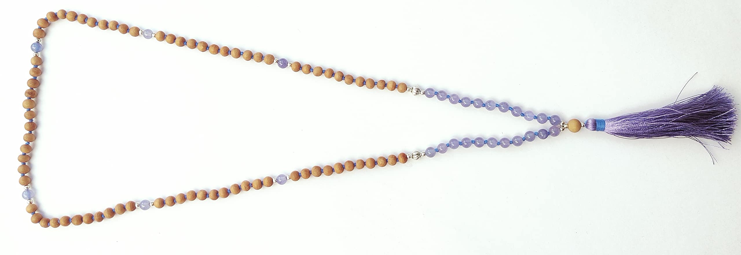 Apnisanskriti Chandan Mala (Sandalwood Rosary) For Men And Women Wearing (6Mm, Medium Size, 108+1, Lab Certified )Natural Chandan Beads