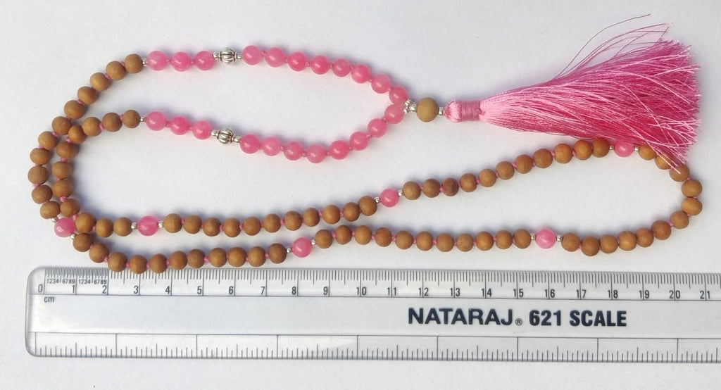 Apnisanskriti Chandan Mala (Sandalwood Rosary) For Men And Women Wearing (6Mm, Medium Size, 108+1, Lab Certified )Natural Chandan Beads