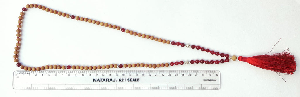 Apnisanskriti Chandan Mala (Sandalwood Rosary) For Men And Women Wearing (6Mm, Medium Size, 108+1, Lab Certified )Natural Chandan Beads