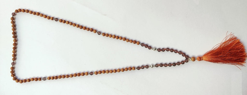 Apnisanskriti Chandan Mala (Sandalwood Rosary) For Men And Women Wearing (6Mm, Medium Size, 108+1, Lab Certified )Natural Chandan Beads