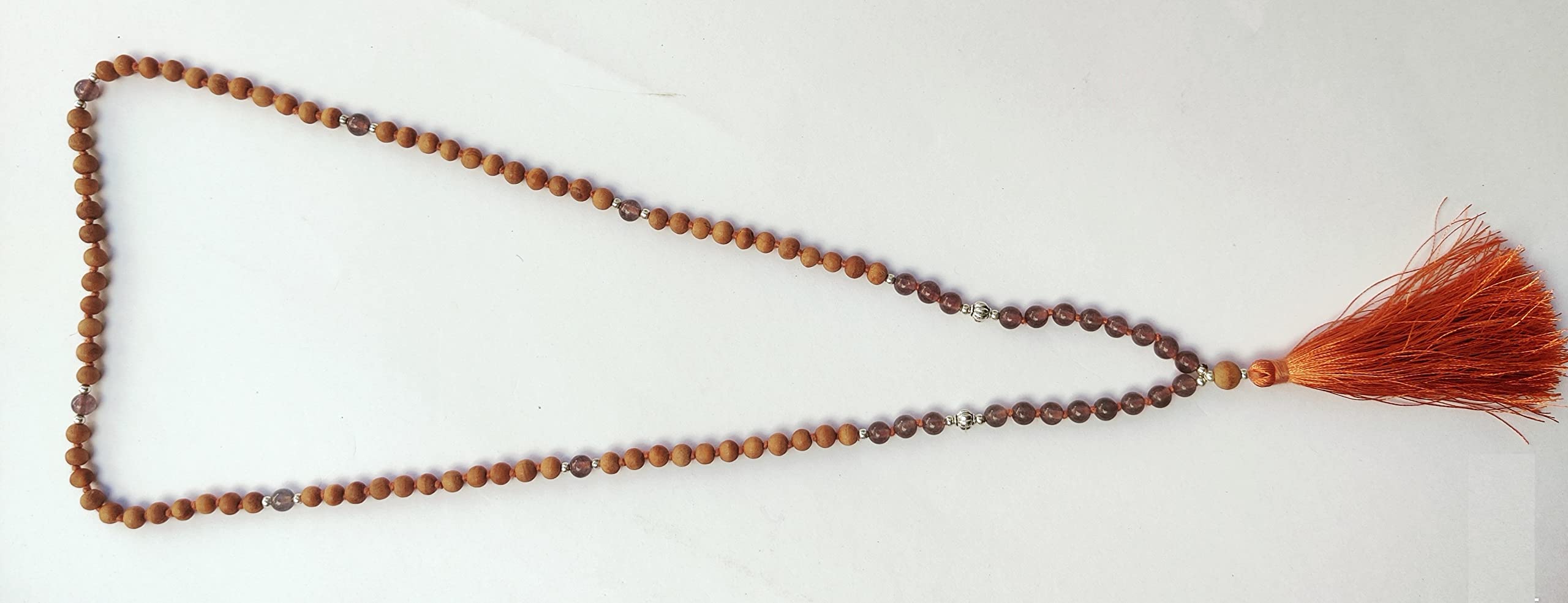 Apnisanskriti Chandan Mala (Sandalwood Rosary) For Men And Women Wearing (6Mm, Medium Size, 108+1, Lab Certified )Natural Chandan Beads