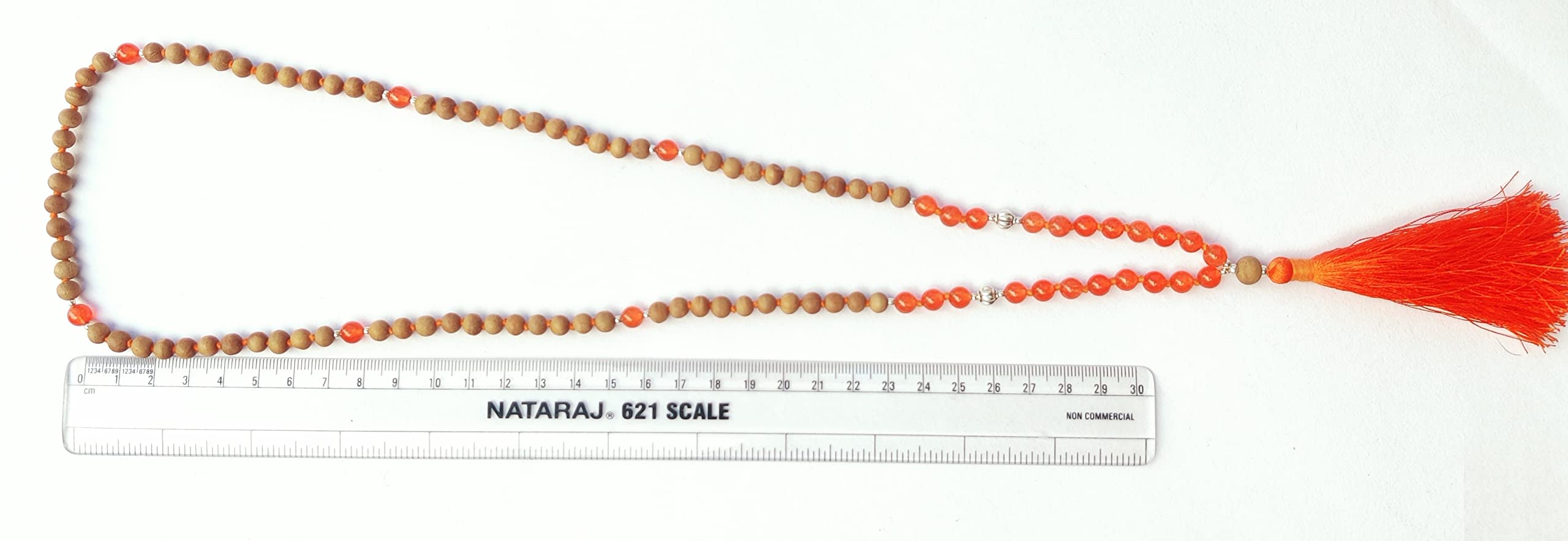 Apnisanskriti Chandan Mala (Sandalwood Rosary) For Men And Women Wearing (6Mm, Medium Size, 108+1, Lab Certified )Natural Chandan Beads
