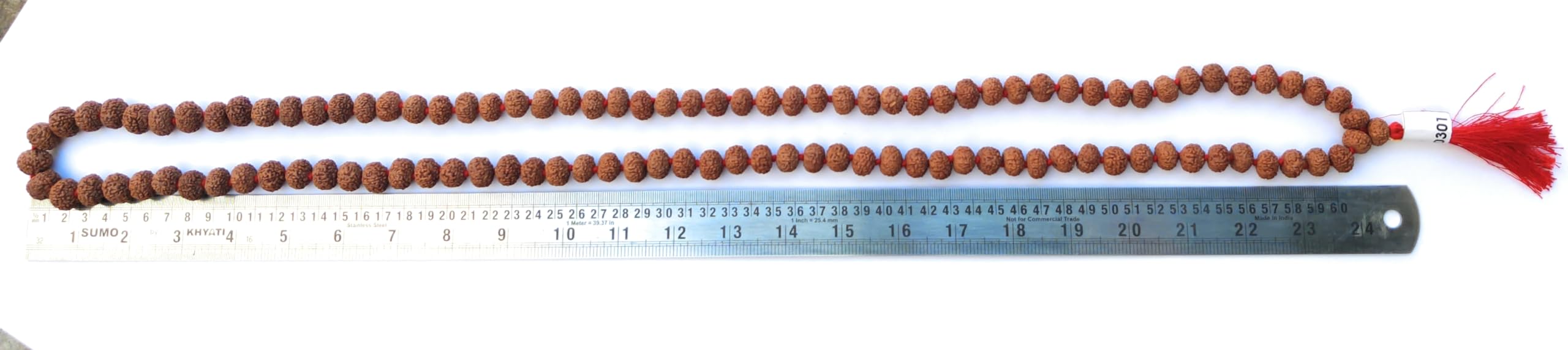 Apnisanskriti 9 Mukhi Rudraksha Mala 14-15mm - Spiritual Harmony and Healing Beads (Pack of 1)