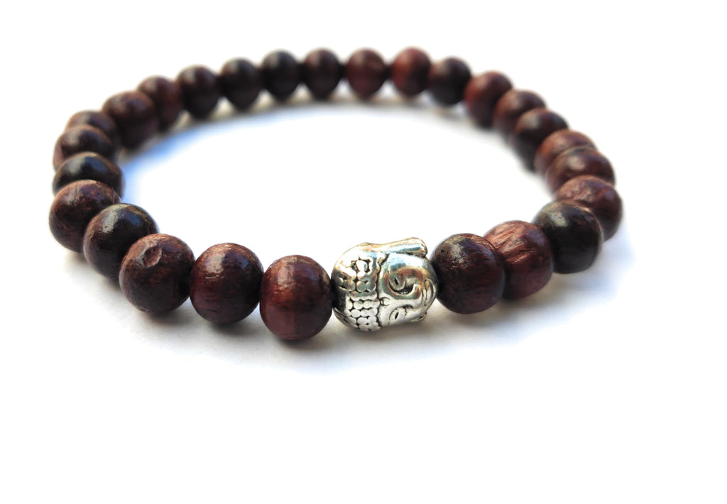 Apnisanskriti Chandan Bracelet (Sandalwood Bracelet) for Men/Women Wearing (6mm, Small Bead Size, 25 Beads) - Natural Chandan Beads - Pack of 1