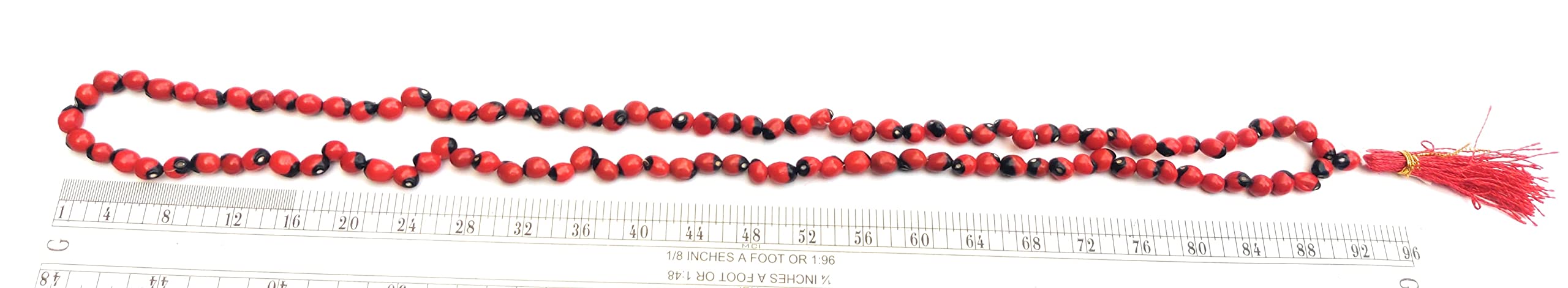 Apnisanskriti Gunja Mala (Gurinvida Mala, Laal Chirmi Mala) For Unisex (108 + 1 Beads) - Red Color - Pack of 1