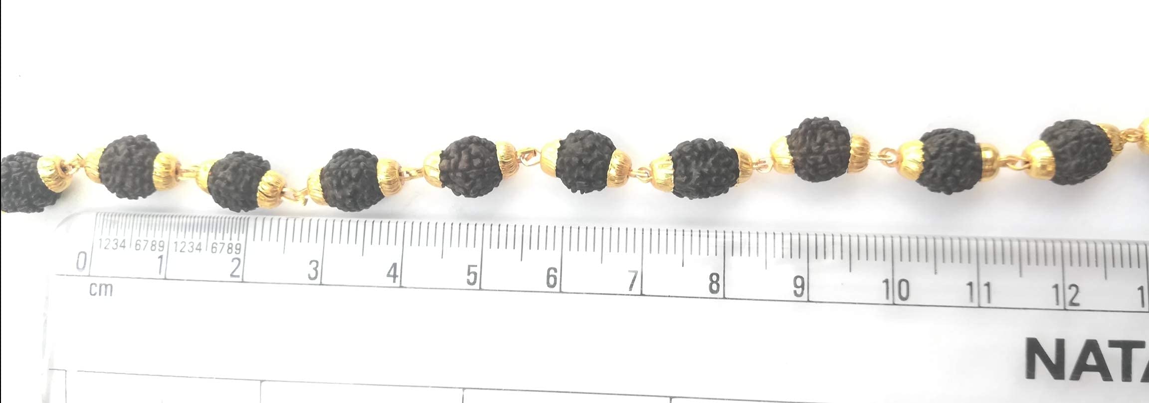 Apnisanskriti Black Rudraksha Mala with Golden Cap for Men/Women Wearing (Lab Certified, Original Black Rudraksh) - Pack of 1