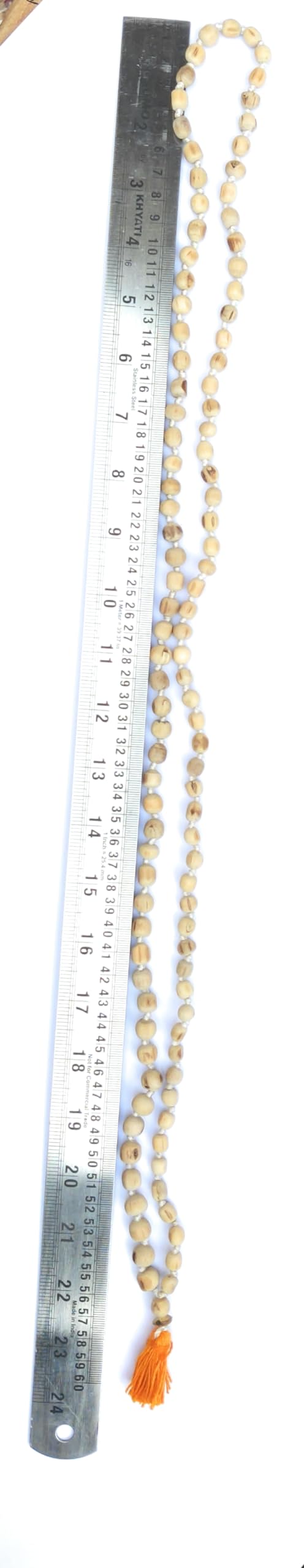 Apnisanskiti Tulsi Mala Japa Bead Natural Spritual Wood Hand Knoted Mala for Wearing and Pooja Japa 108+1 Beads (8mm Oval Shape)