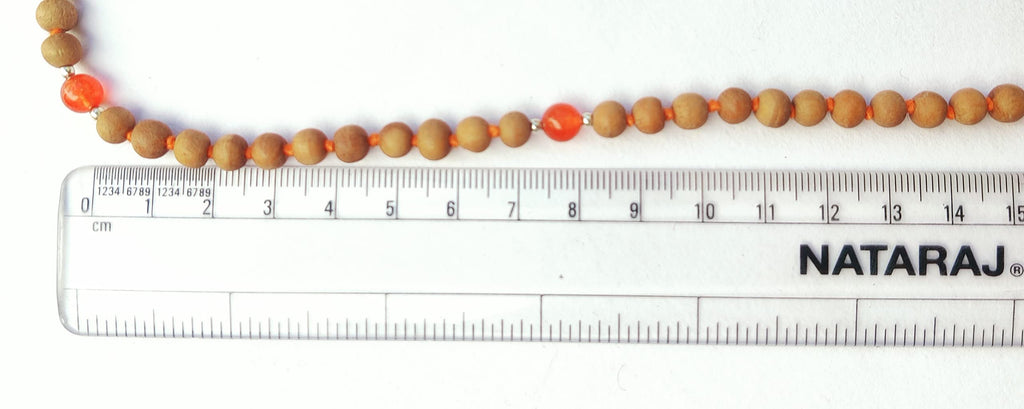 Apnisanskriti Chandan Mala (Sandalwood Rosary) For Men And Women Wearing (6Mm, Medium Size, 108+1, Lab Certified )Natural Chandan Beads