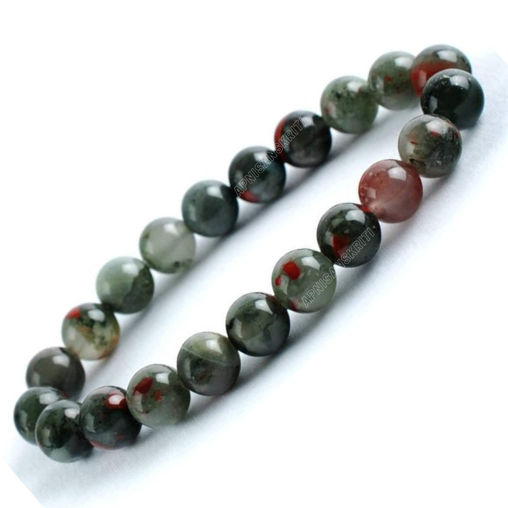 Apnisanskriti Certified Stone Bracelet (8mm) – Natural Reiki Feng Shui Round Gemstone – Free Size for Men & Women