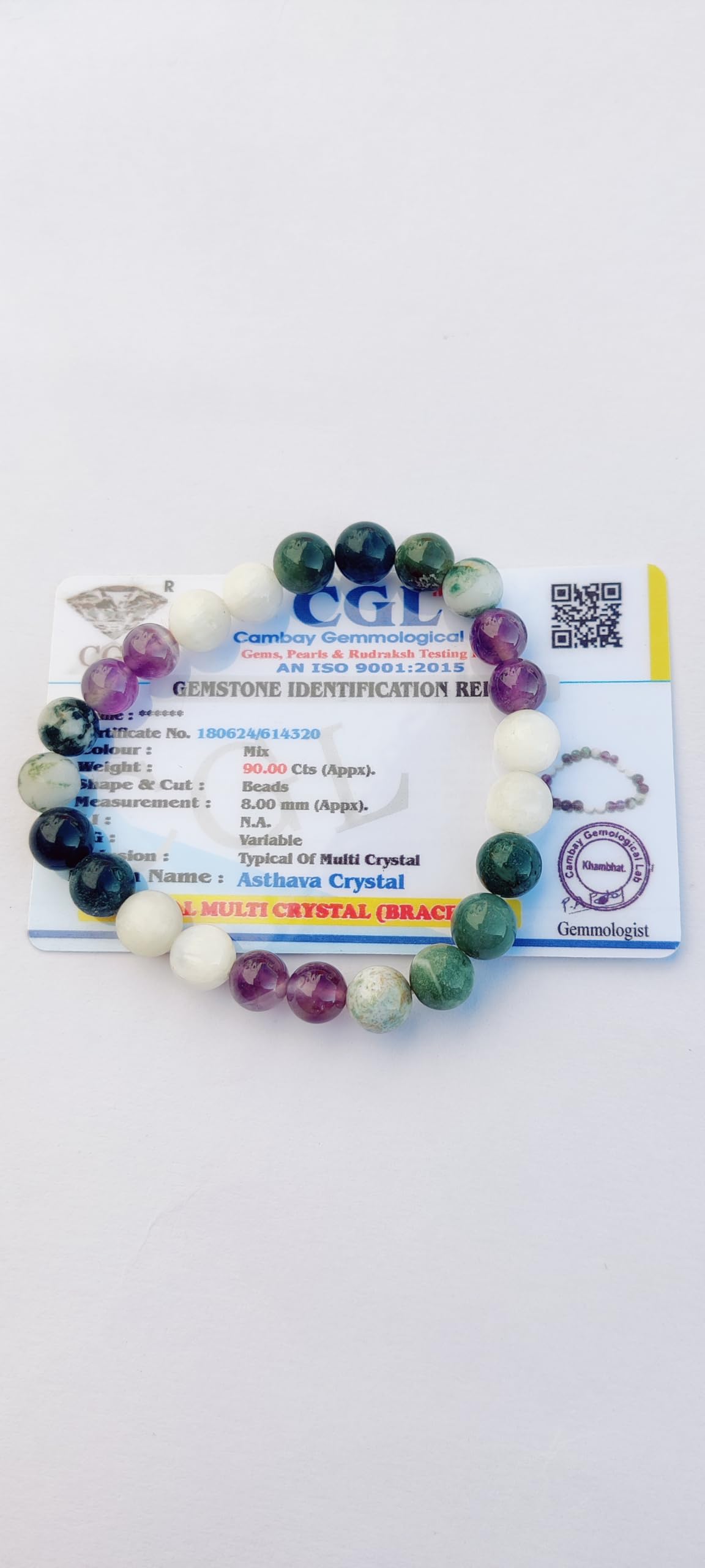 Apnisanskriti Asthma Healing Crystals Band | Stretchable Round Beads | Handmade Multicolor Wellness Jewelry for Men & Women