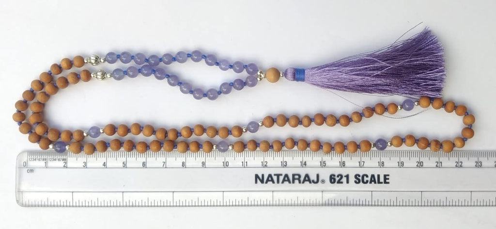 Apnisanskriti Chandan Mala (Sandalwood Rosary) For Men And Women Wearing (6Mm, Medium Size, 108+1, Lab Certified )Natural Chandan Beads