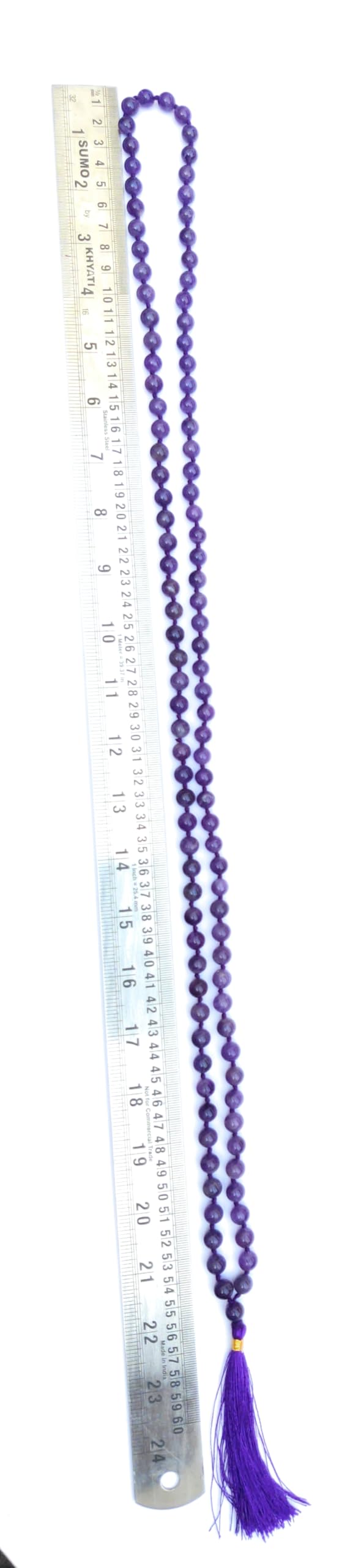 Apnisanskriti Premium 8mm Amethyst Mala - Tranquil Beads for Spiritual Balance and Healing (Pack of 1)