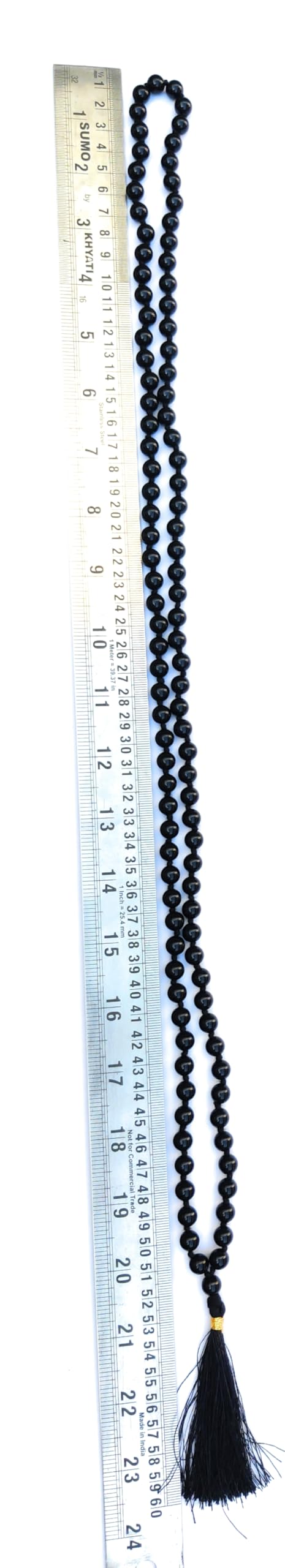 Apnisanskriti 8mm Black Obsidian Mala - Protection and Grounding in Spiritual Practice (Pack of 1)