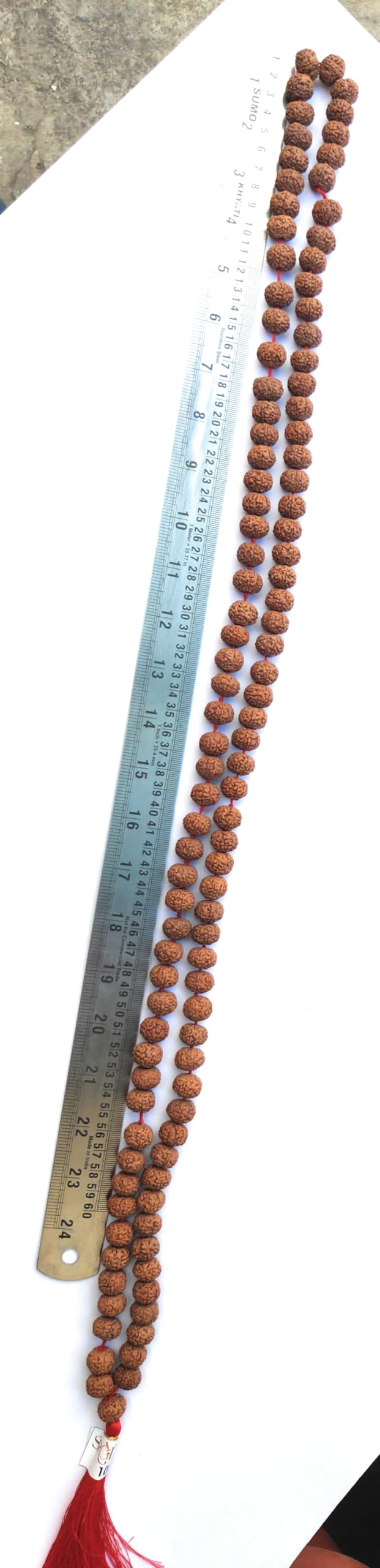 Apnisanskriti Premium 7 Mukhi Rudraksha Mala 13-15mm - Sacred Beads for Spiritual Harmony (Pack of 1)