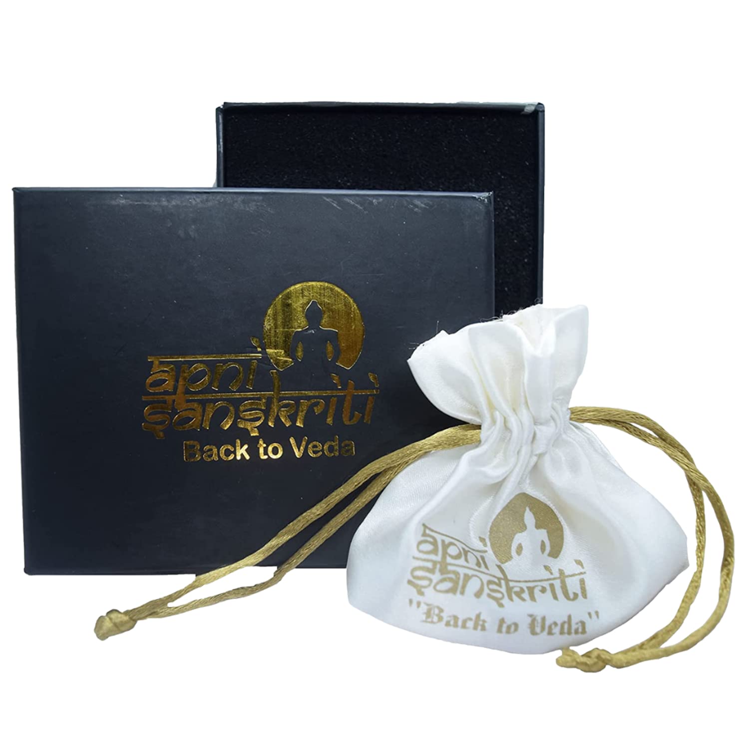 Apnisanskriti 4 Mukhi Rudraksh Locket (Metal Cap, Lab Certified) - Four Faces Natural Rudraksh - Pack of 1