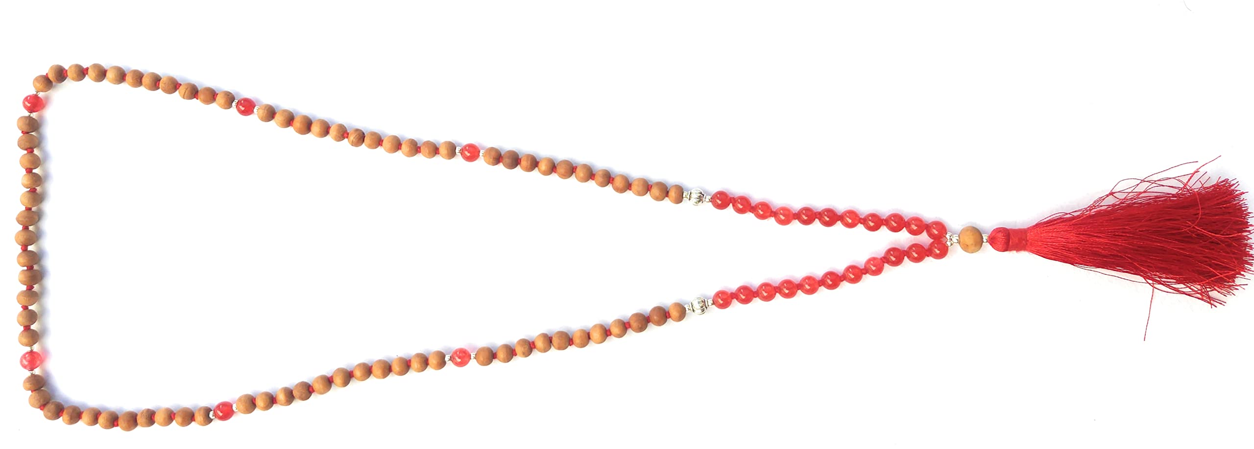 Apnisanskriti Chandan Mala (Sandalwood Rosary) For Men And Women Wearing (6Mm, Medium Size, 108+1, Lab Certified )Natural Chandan Beads