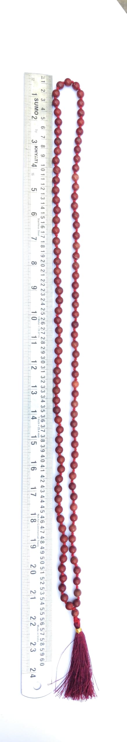 Apnisanskriti 8mm Red Jasper Mala - Grounding and Vitality in Spiritual Practice (Pack of 1)