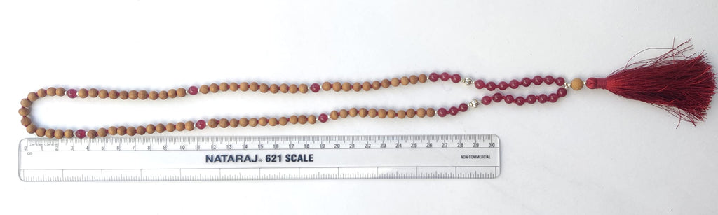 Apnisanskriti Chandan Mala (Sandalwood Rosary) For Men And Women Wearing (6Mm, Medium Size, 108+1, Lab Certified )Natural Chandan Beads