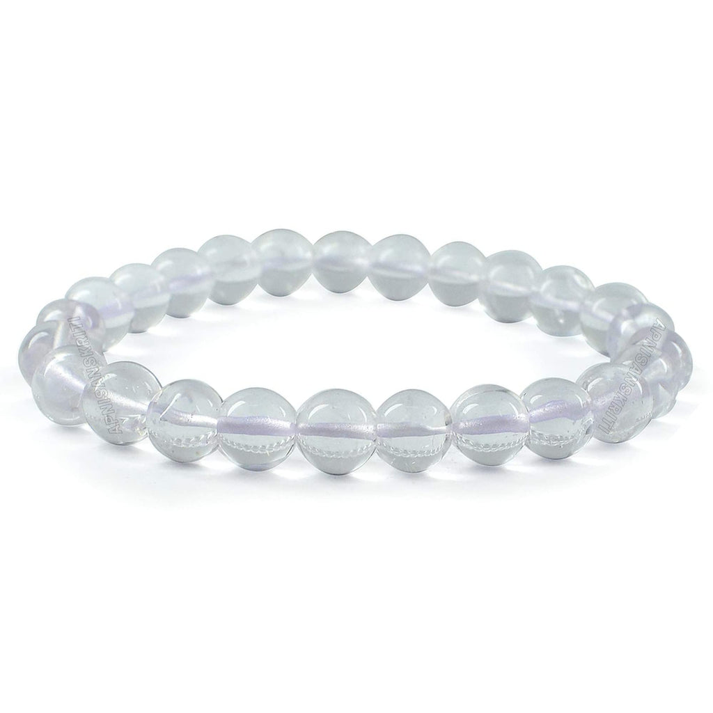 Apnisanskriti Certified Stone Bracelet (8mm) – Natural Reiki Feng Shui Round Gemstone – Free Size for Men & Women