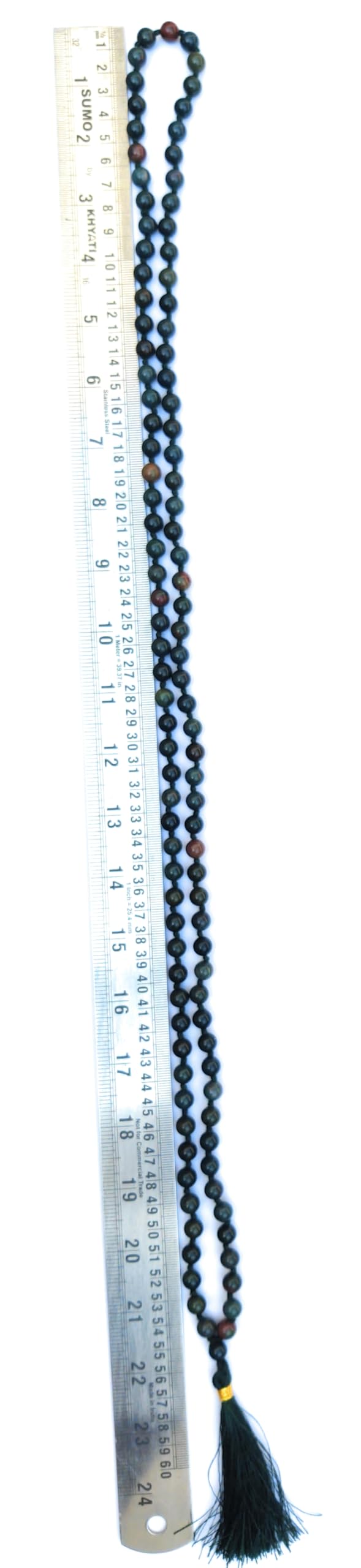 Apnisanskriti 8mm Blood Stone Mala - Grounding Beads for Strength and Vitality (Pack of 1)