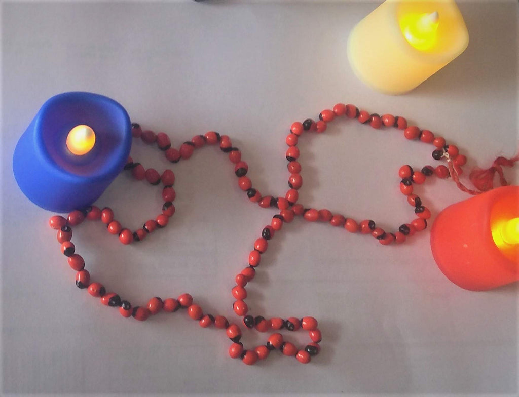 Apnisanskriti Gunja Mala (Gurinvida Mala, Laal Chirmi Mala) For Unisex (108 + 1 Beads) - Red Color - Pack of 1