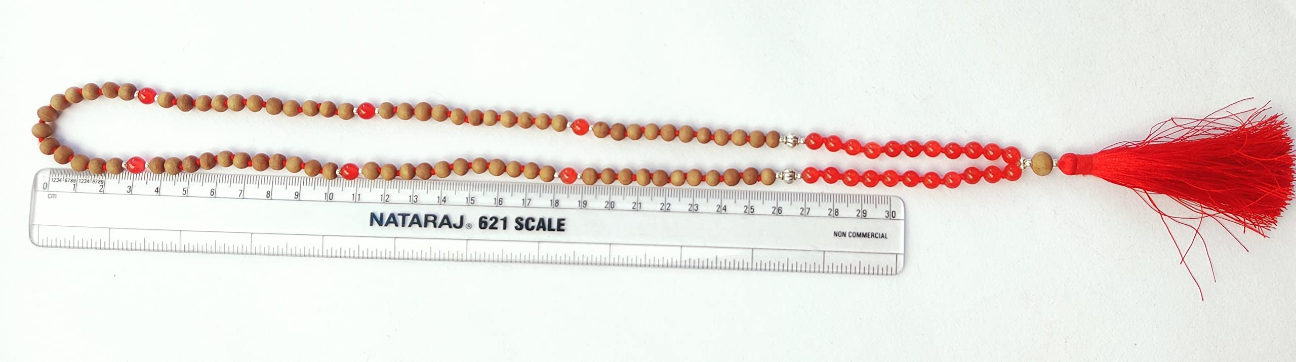 Apnisanskriti Chandan Mala (Sandalwood Rosary) For Men And Women Wearing (6Mm, Medium Size, 108+1, Lab Certified )Natural Chandan Beads