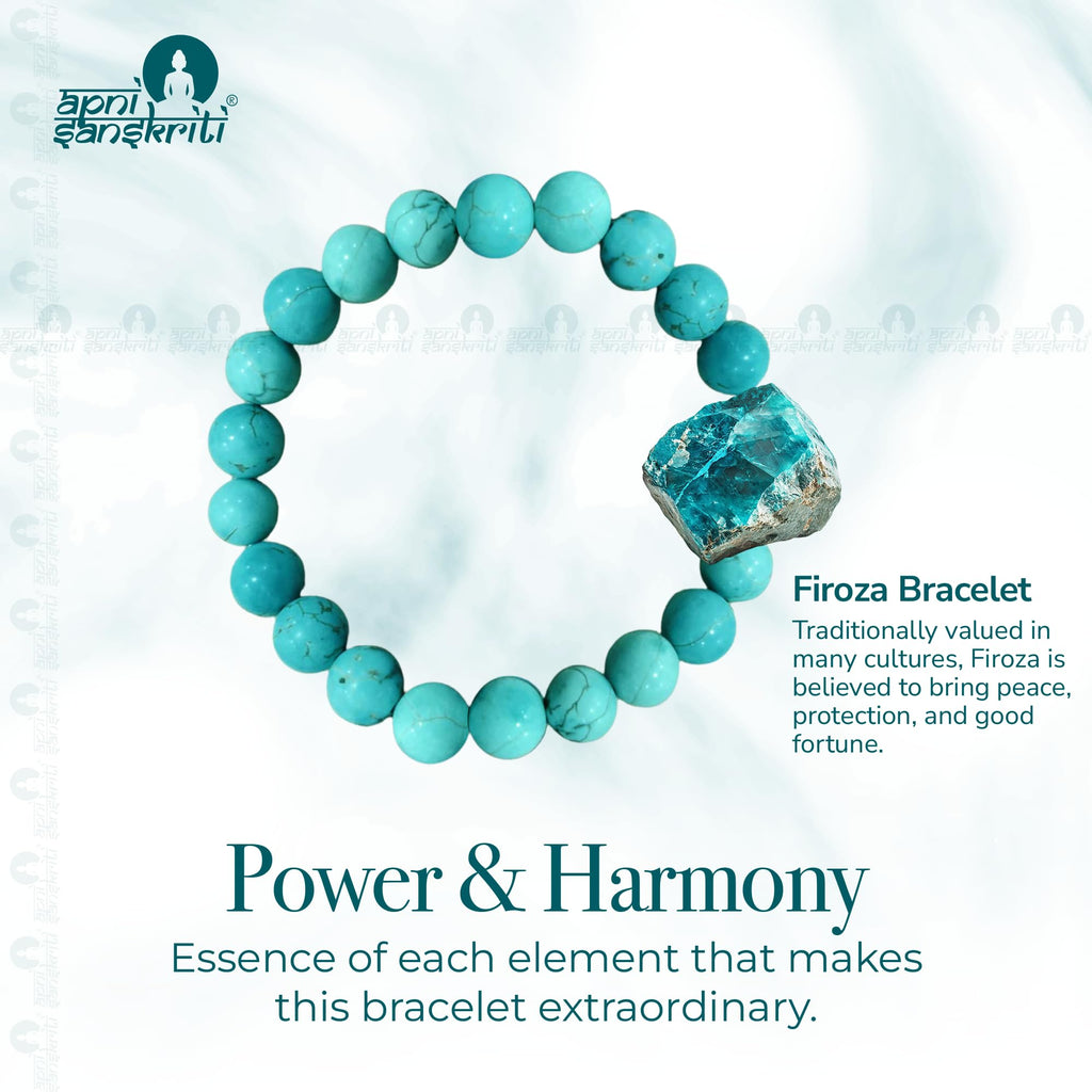 Apnisanskriti Certified Stone Bracelet (8mm) – Natural Reiki Feng Shui Round Gemstone – Free Size for Men & Women